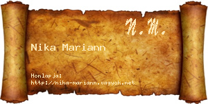 Nika Mariann névjegykártya