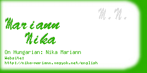 mariann nika business card